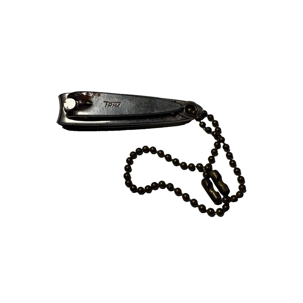 Vintage Trim Nail Clippers Fingernail Clipper With Ball Chain File Bassett USA